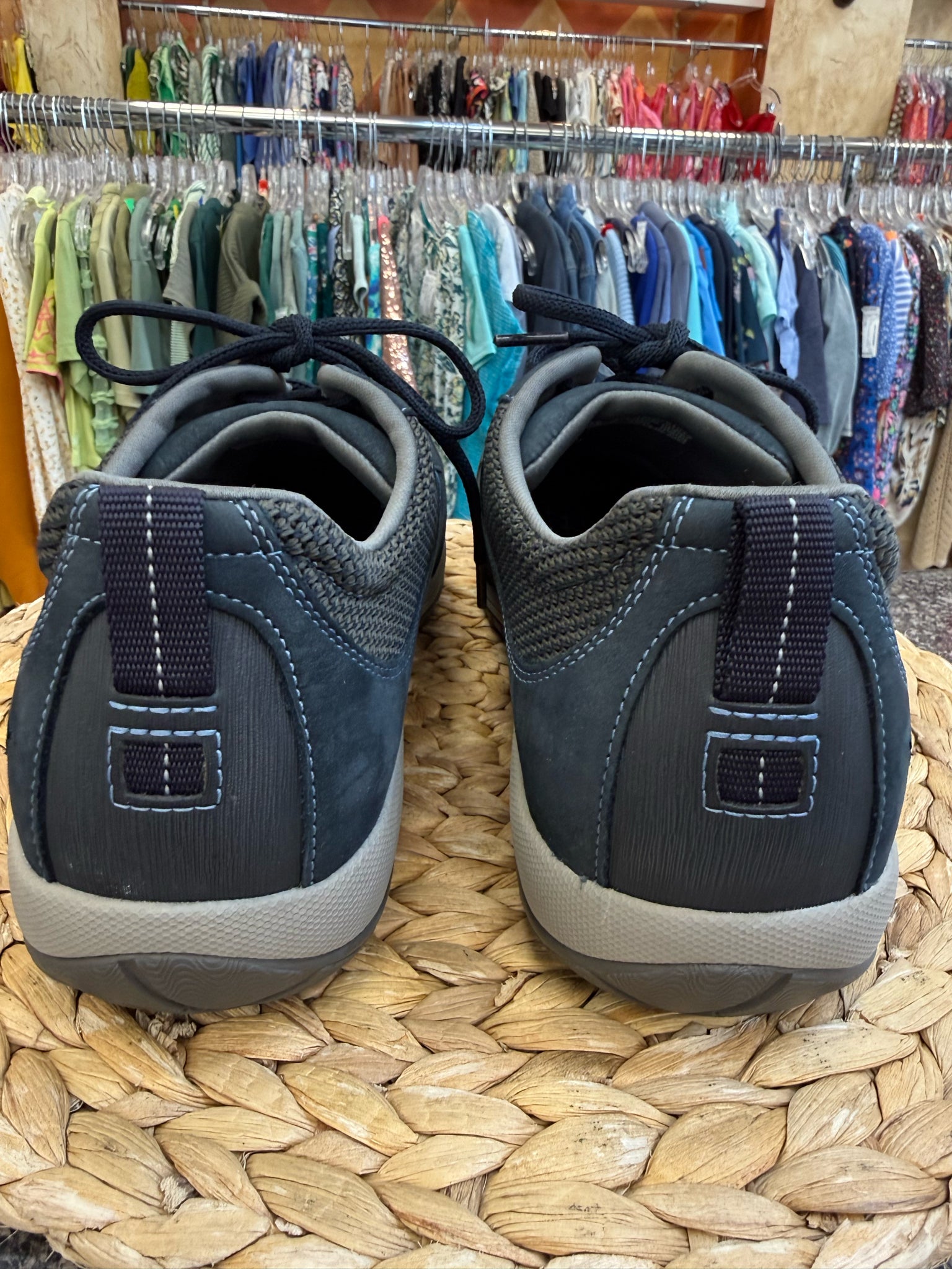 Pre-owned DANSKO Navy Light Gray Trim Size 12 Sneaker