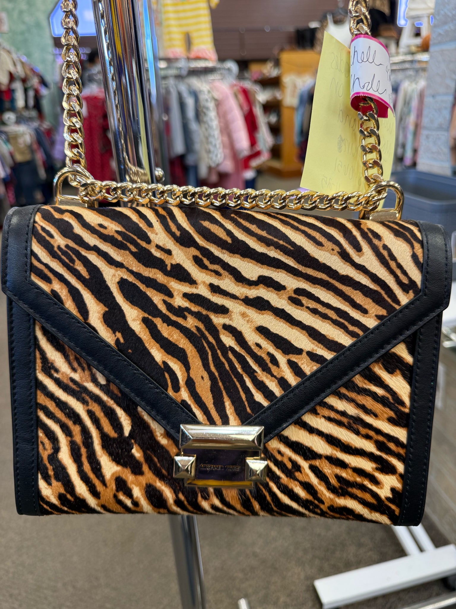 Pre-owned MICHAEL KORS Brown animal Black Crossbody Designer Purse