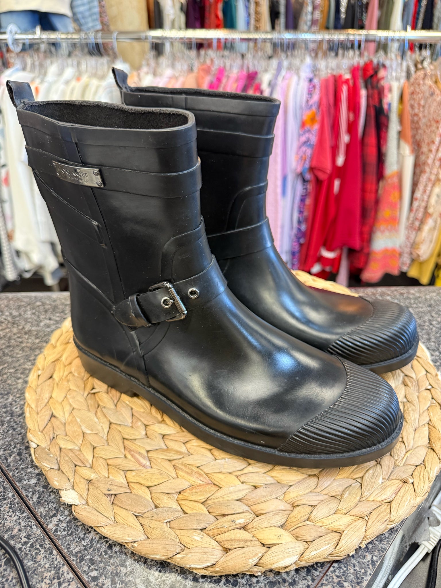 Pre-owned COACH Black Size 10 Rainboot