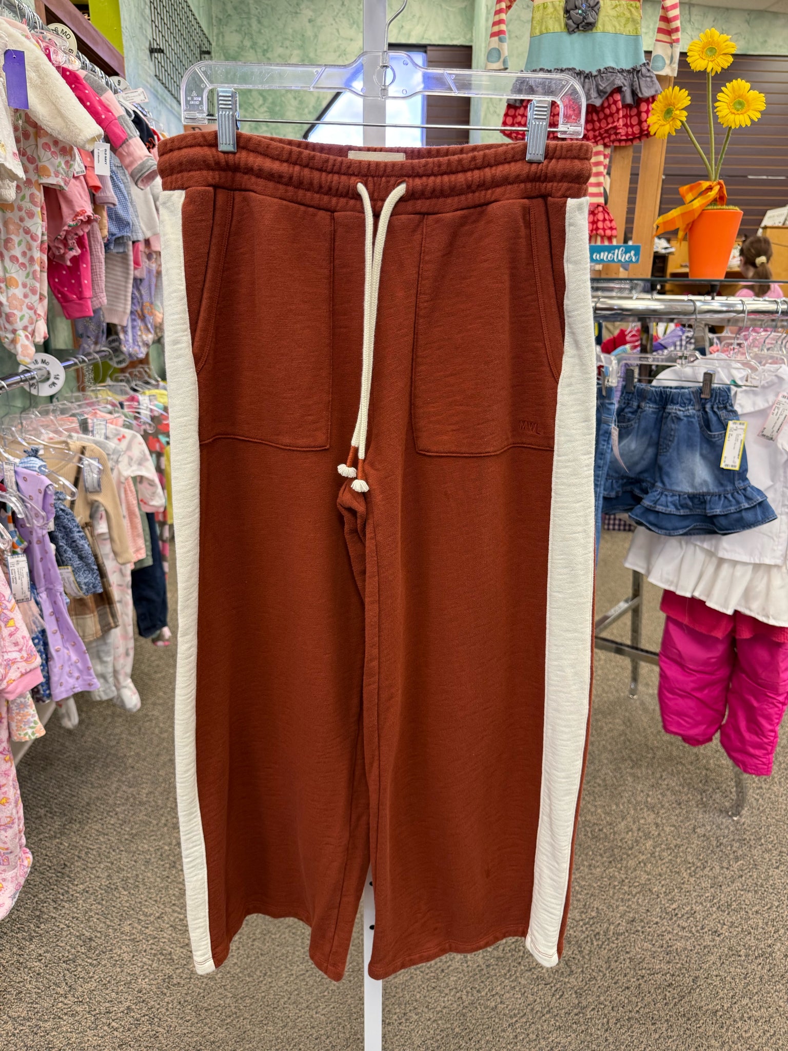 Pre-owned MADEWELL Burnt orange Cream Trim # SIZE 10 Sweatpants