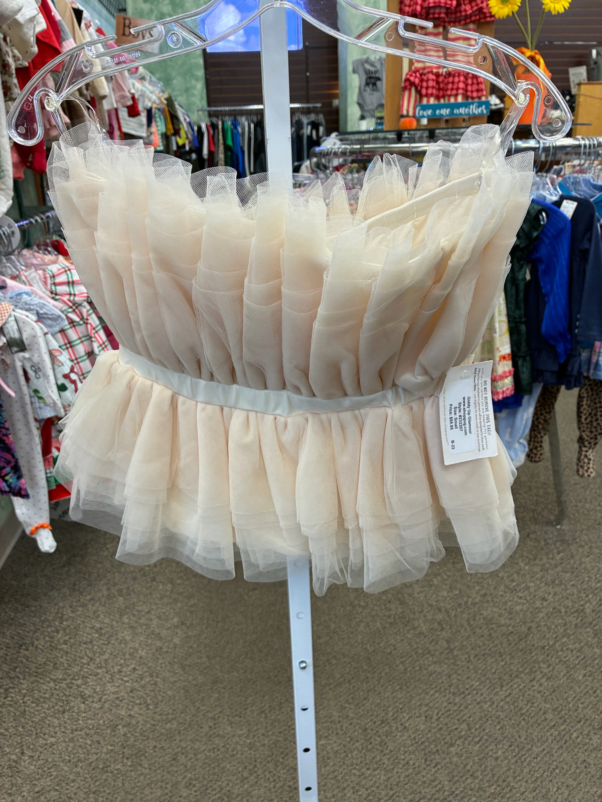 New with Tag ENTRO Cream Size: S Strapless Blouse