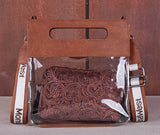 New MONTANA WEST Dark brown clear Purse