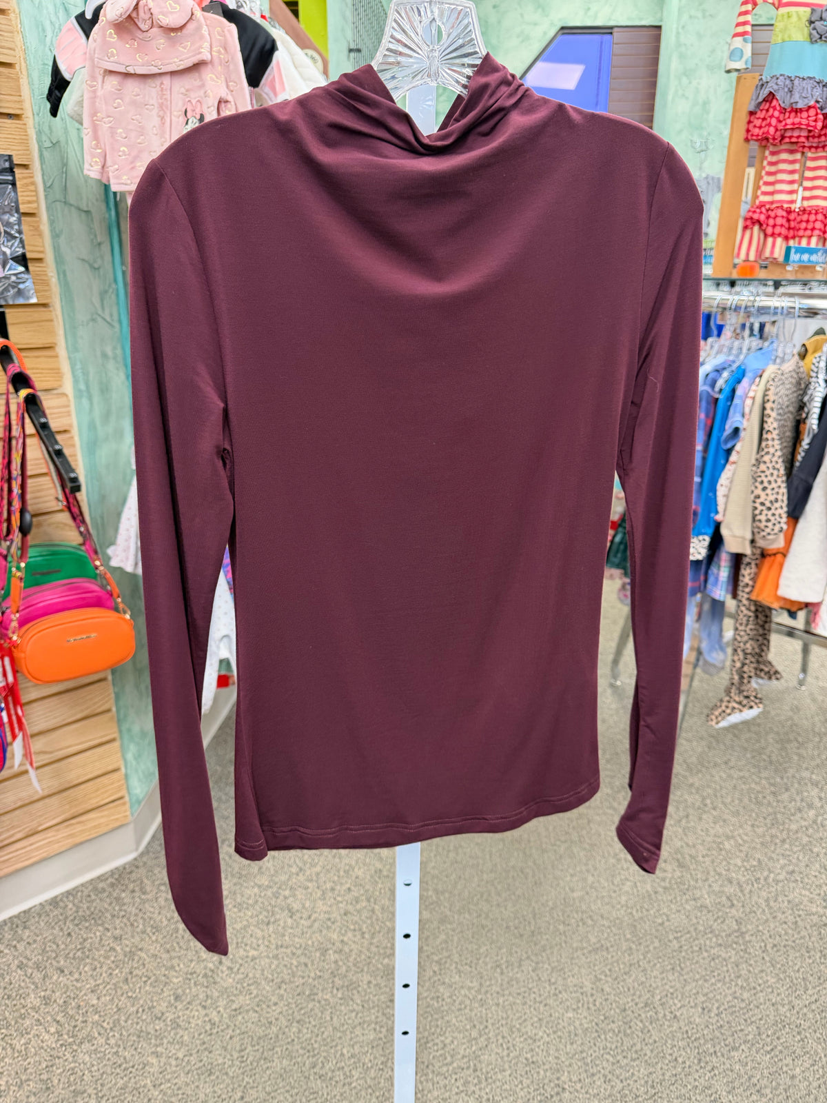 New with Tag LYSSE Dark Plum Size: XS Long Sleeve Blouse