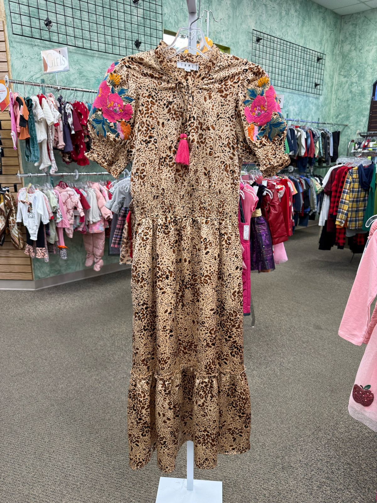 New with Tag THML Light brown Multi Floral Size 6 Quarter Sleeve Dress