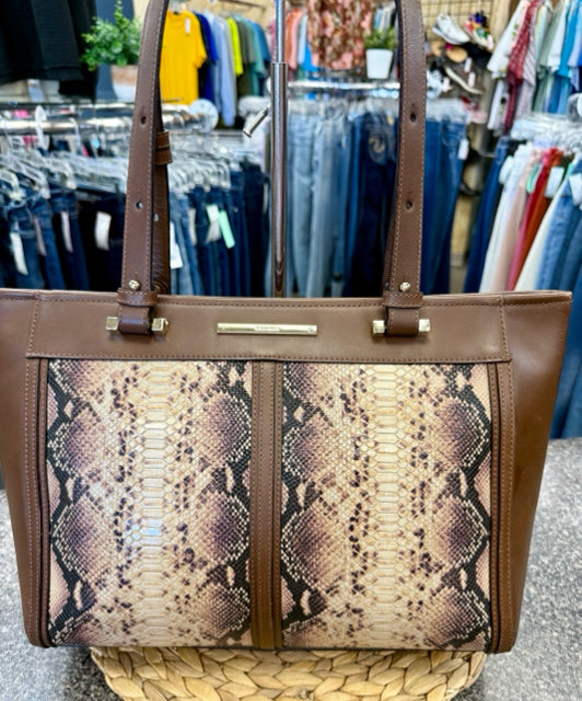 Pre-owned BRAHMIN Brown Snakeskin Shoulder Designer Purse