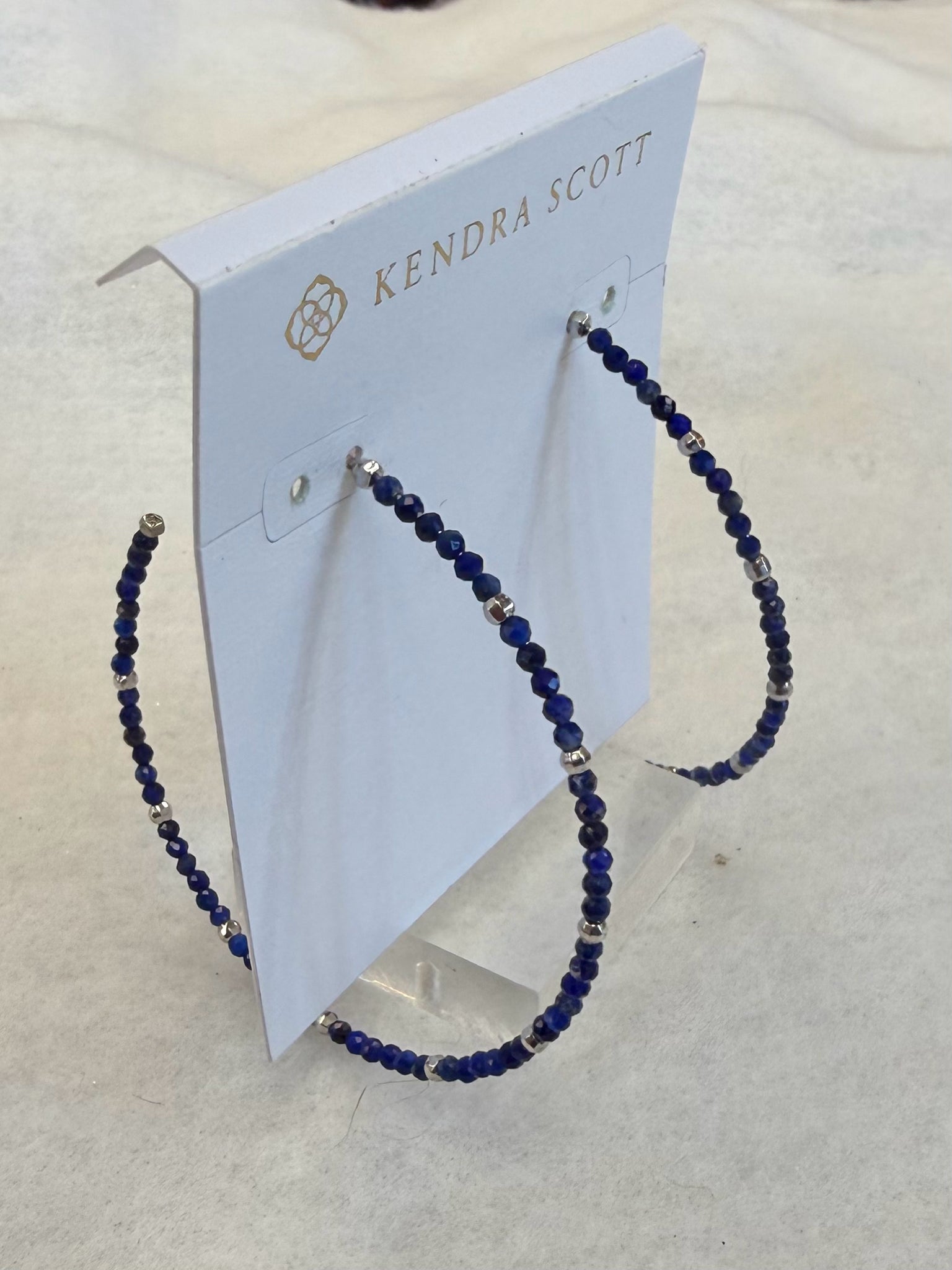 Pre-owned KENDRA SCOTT Blue Silver Designer Earring