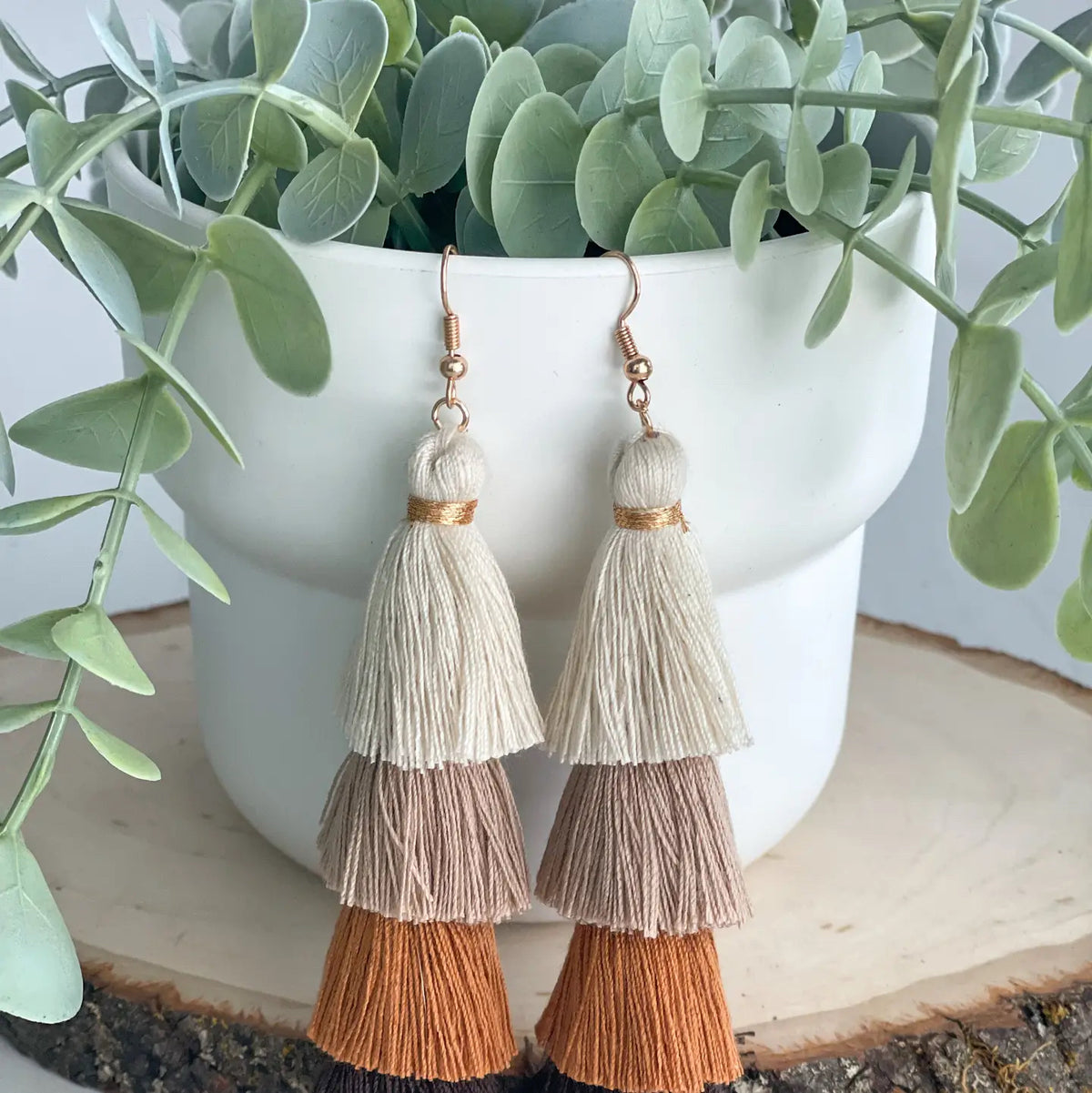 New HARRIS Cream Brown Earring