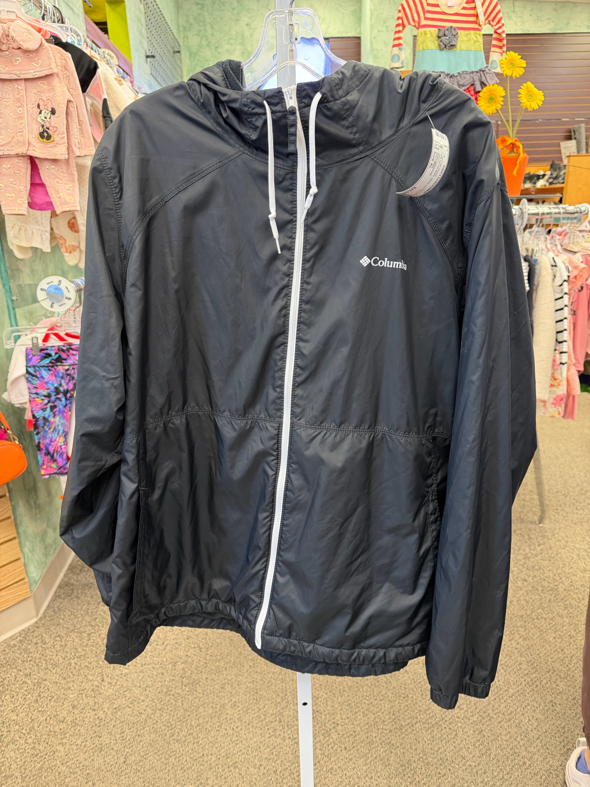 Pre-owned COLUMBIA Black White Trim Size: XL Long Sleeve Light Wt Jacket