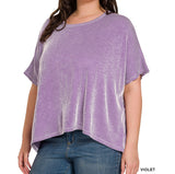 New Zenana Violet Size M/L Short Sleeve Blouse