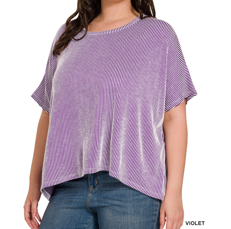 New Zenana Violet Size M/L Short Sleeve Blouse