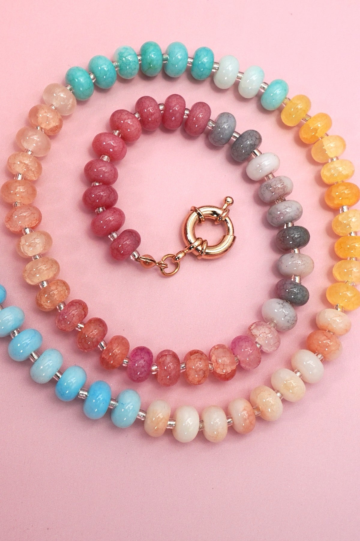 New Josslyn Turquoise Dark Pink Necklace