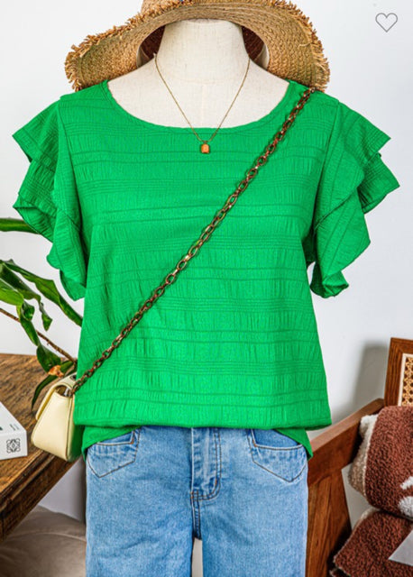 New FW Green Size S Short Sleeve Blouse