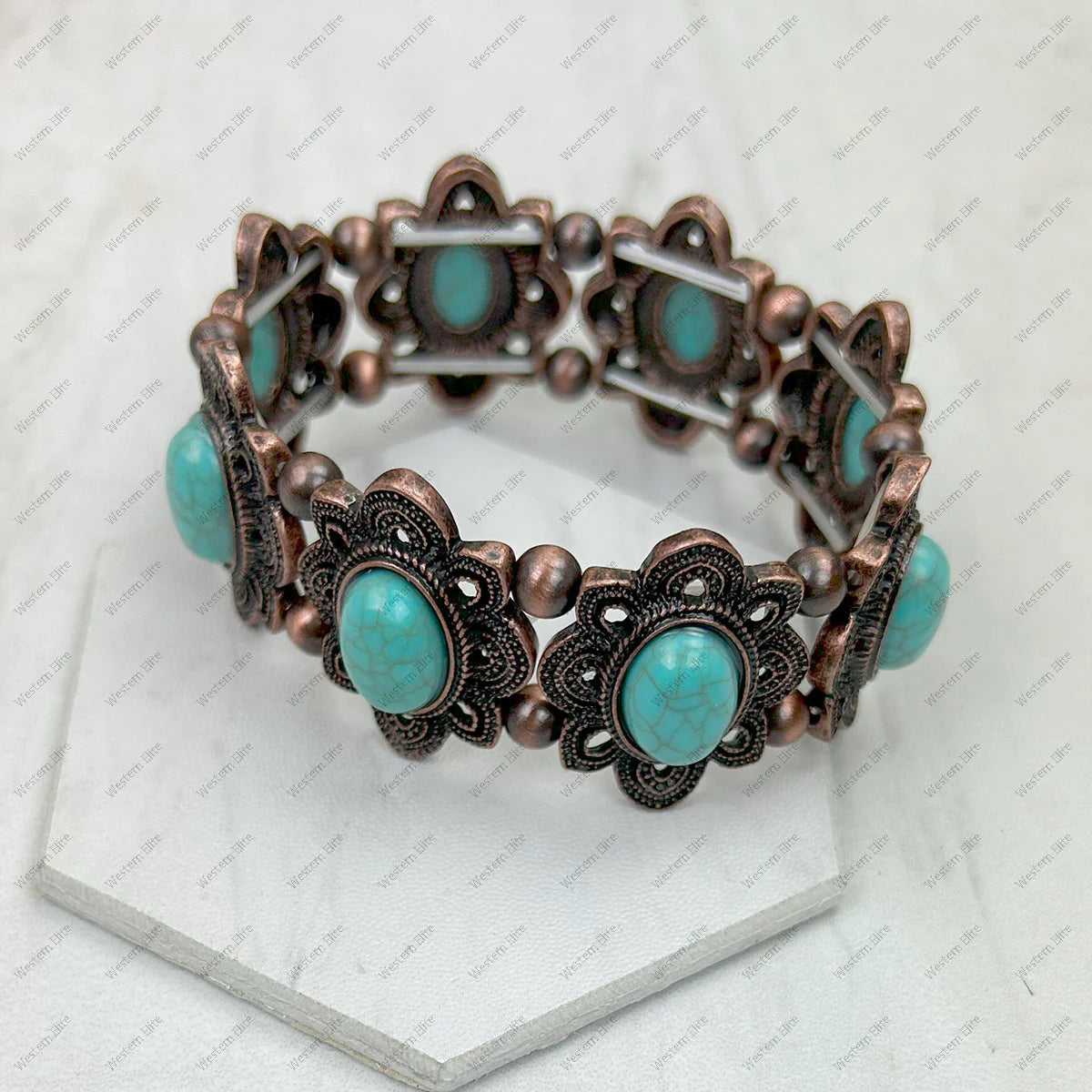 New WESTERN Bronze Turquoise Bracelet