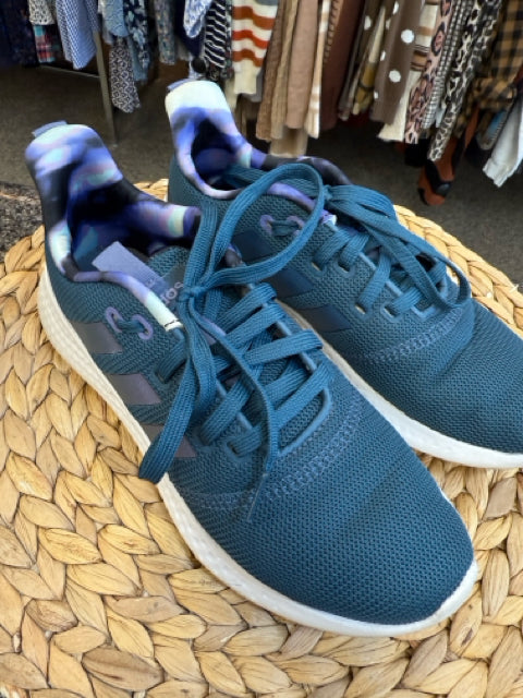 Pre-owned ADIDAS Dark teal Purple Trim Size 7.5 Sneaker