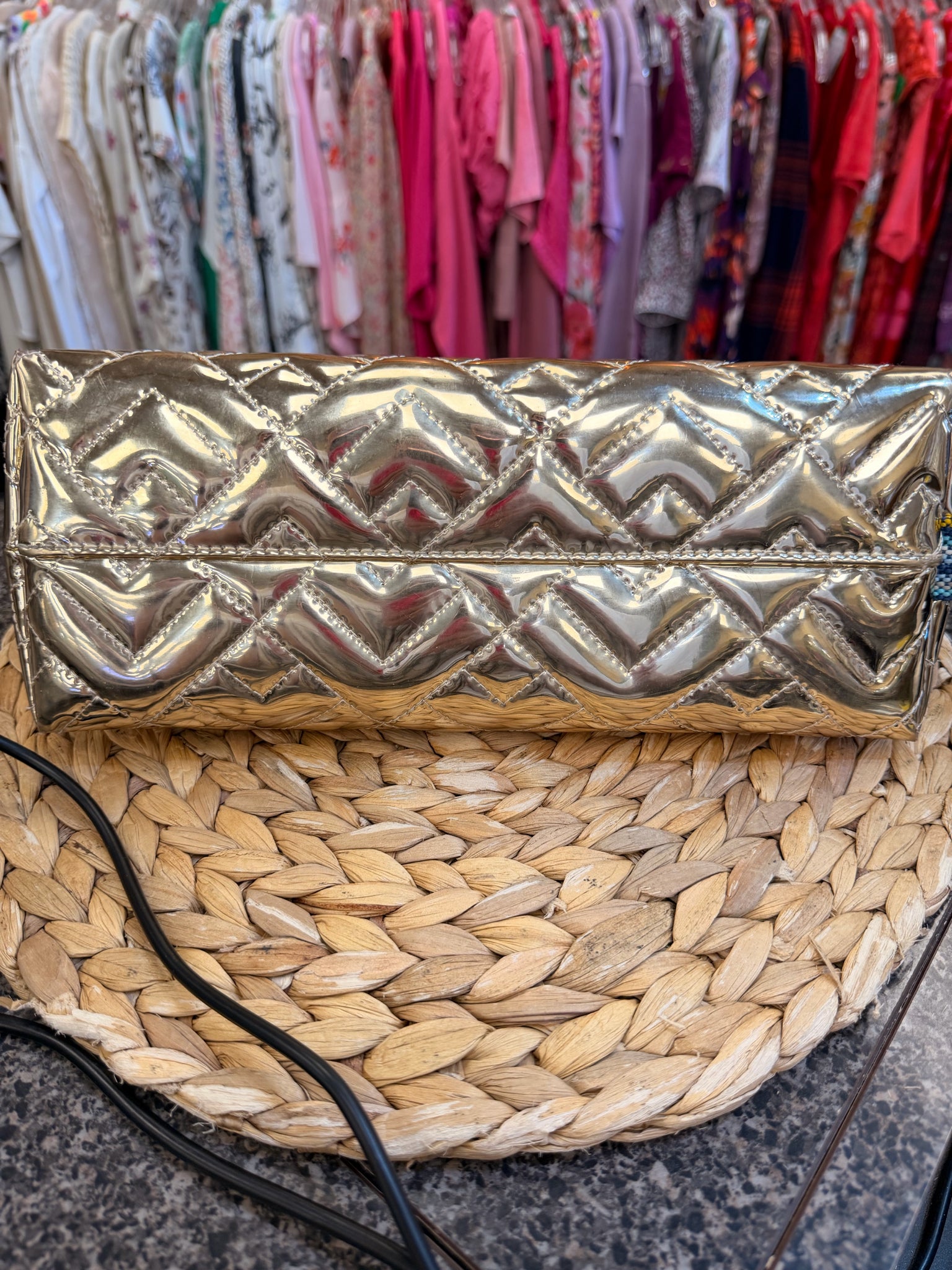 Pre-owned CONSUELA Gold Blue Designer Makeup Bag