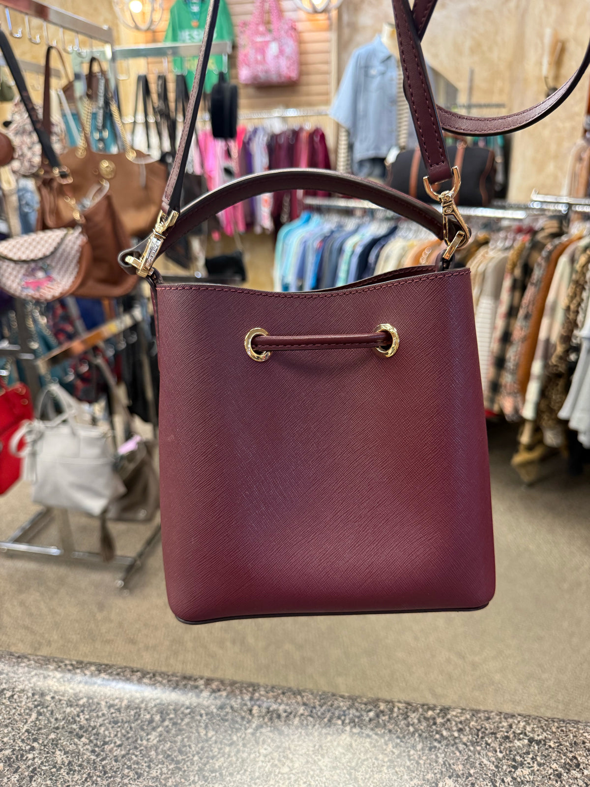 Pre-owned MICHAEL KORS Wine Crossbody Designer Purse