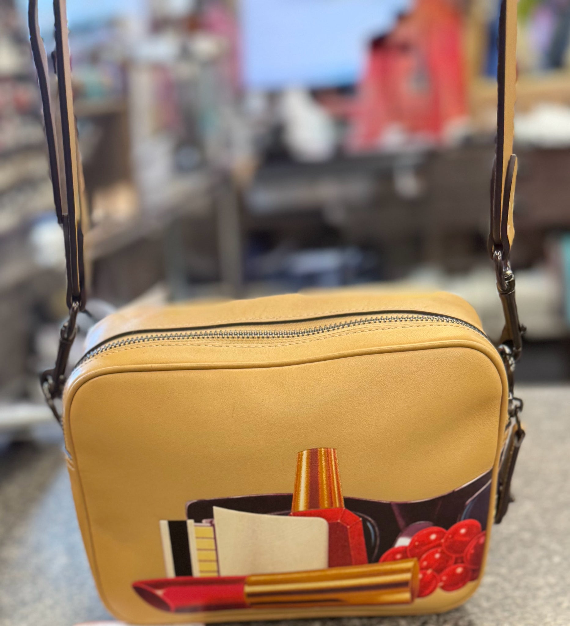 Pre-owned COACH Tan Black Crossbody Designer Purse