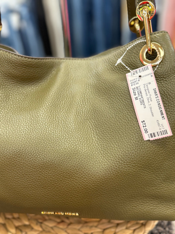 Pre-owned MICHAEL KORS Olive Shoulder Designer Purse