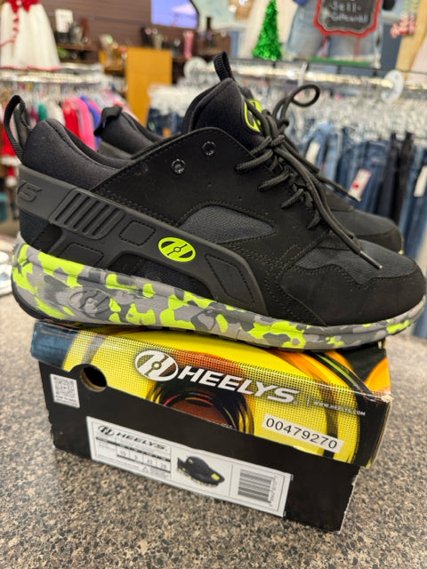 Pre-owned HEELYS Black Lime Green SHOE SIZE 10 Mens Sneakers