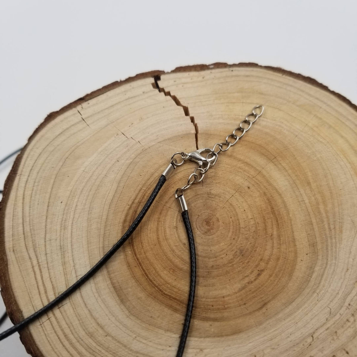Natural Stone Cross Necklace: Black