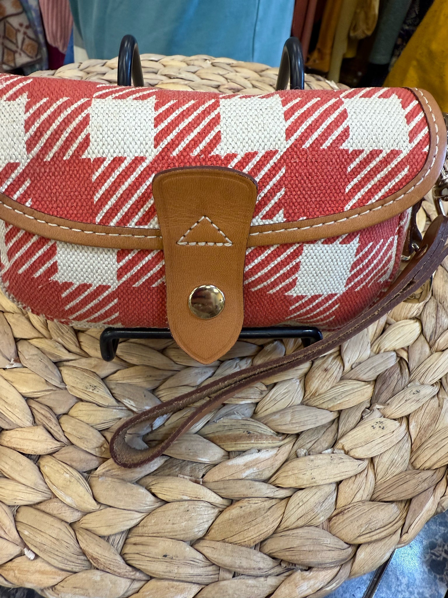 Pre-owned DOONEY&BOURKE Rust Off-white WALLET SIZE Small Wallet