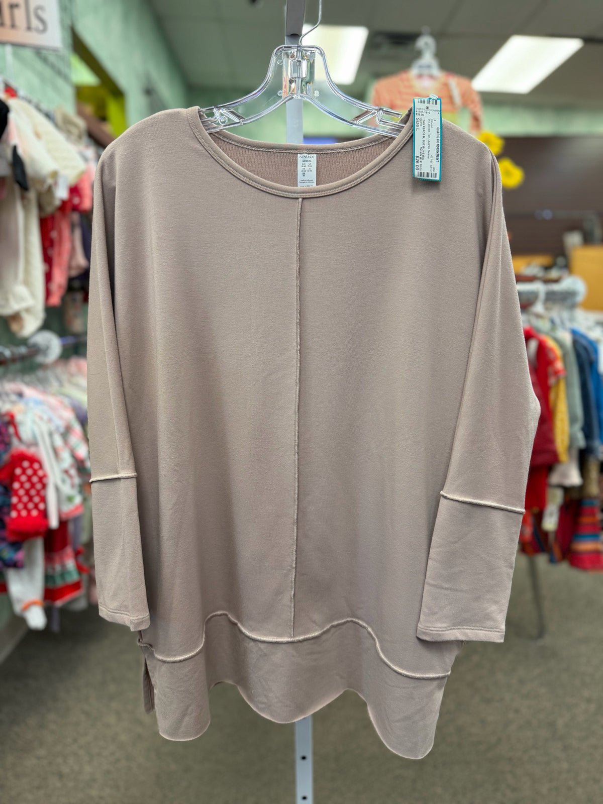 Pre-owned Spanx Tan Size: L Quarter Sleeve Blouse