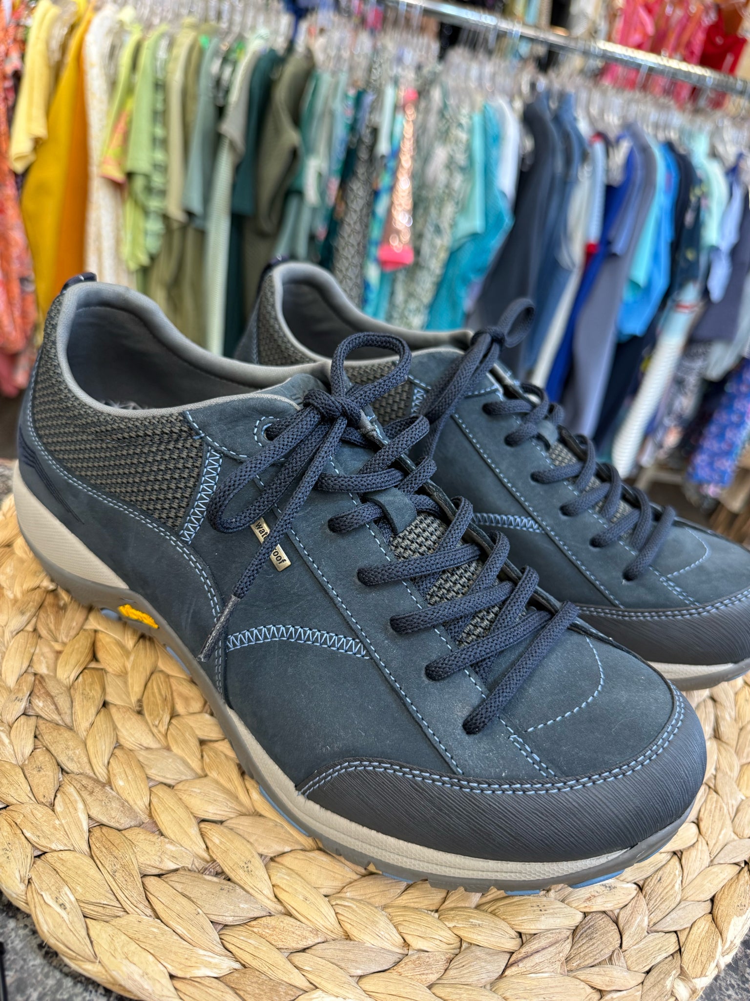 Pre-owned DANSKO Navy Light Gray Trim Size 12 Sneaker