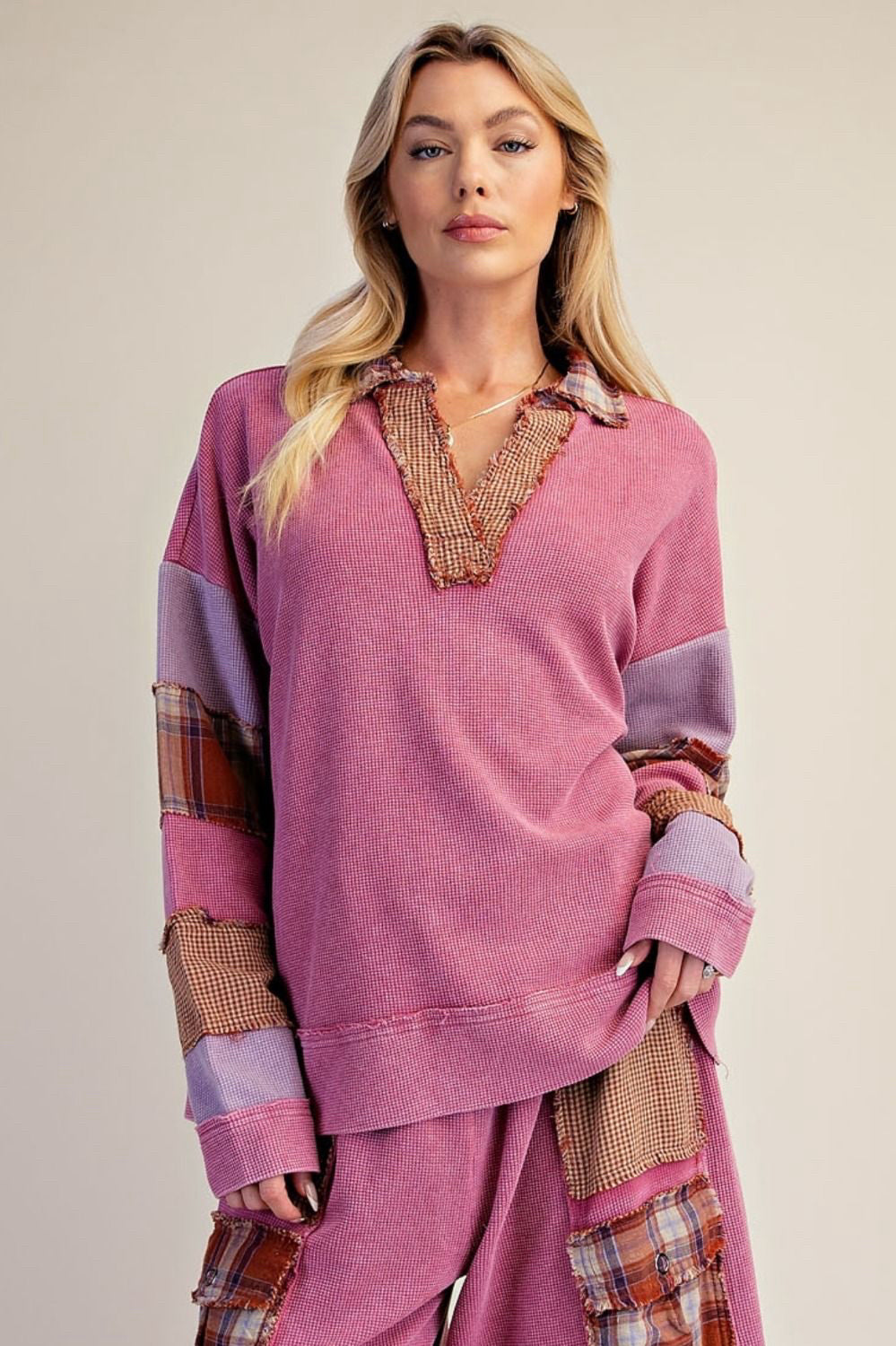 New EASEL Dark pink Size: S Long Sleeve Blouse