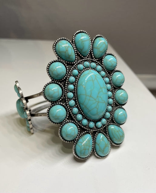 New WESTERN Turquoise Silver Bracelet