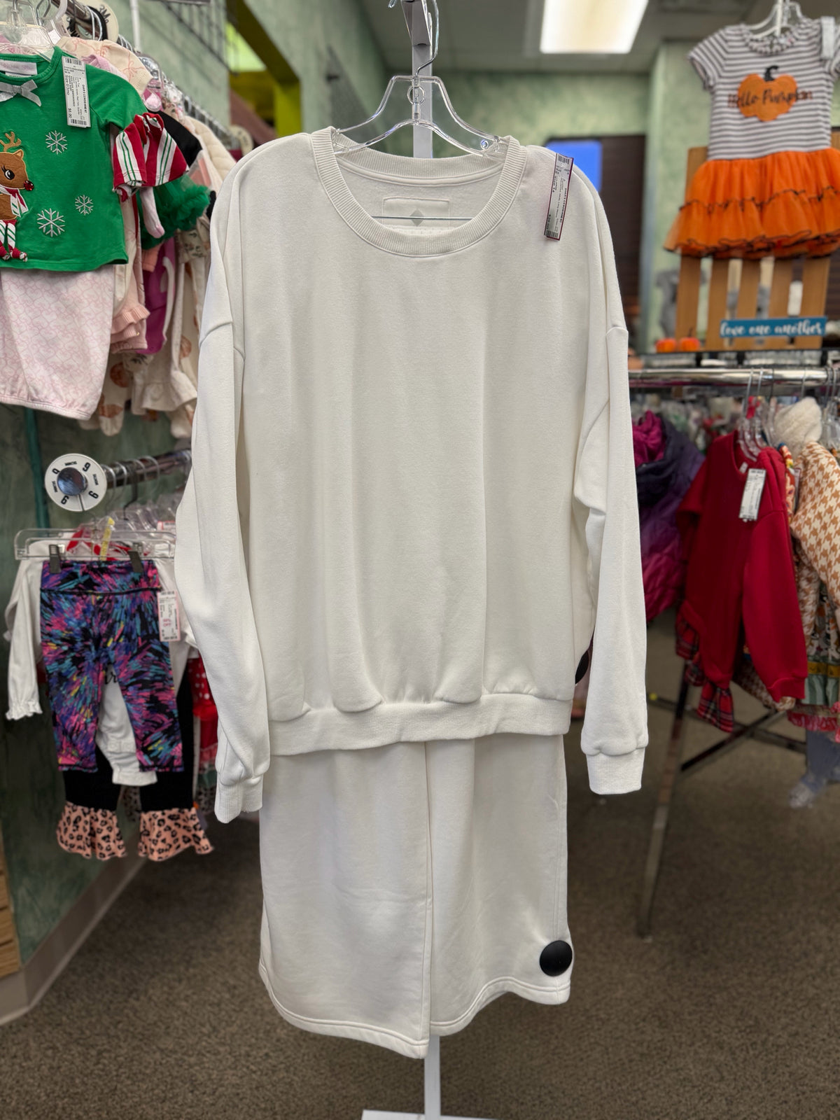 Pre-owned LULAROE White Dr Size 14 Long Sleeve PantSet