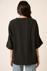 New MITTOSHOP Black Size S Quarter Sleeve Blouse