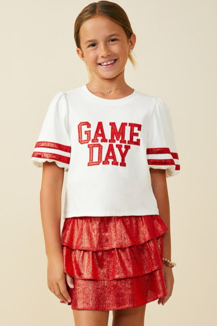 New HAYDEN Red Off-white Size Small Short Sleeve Girls Top