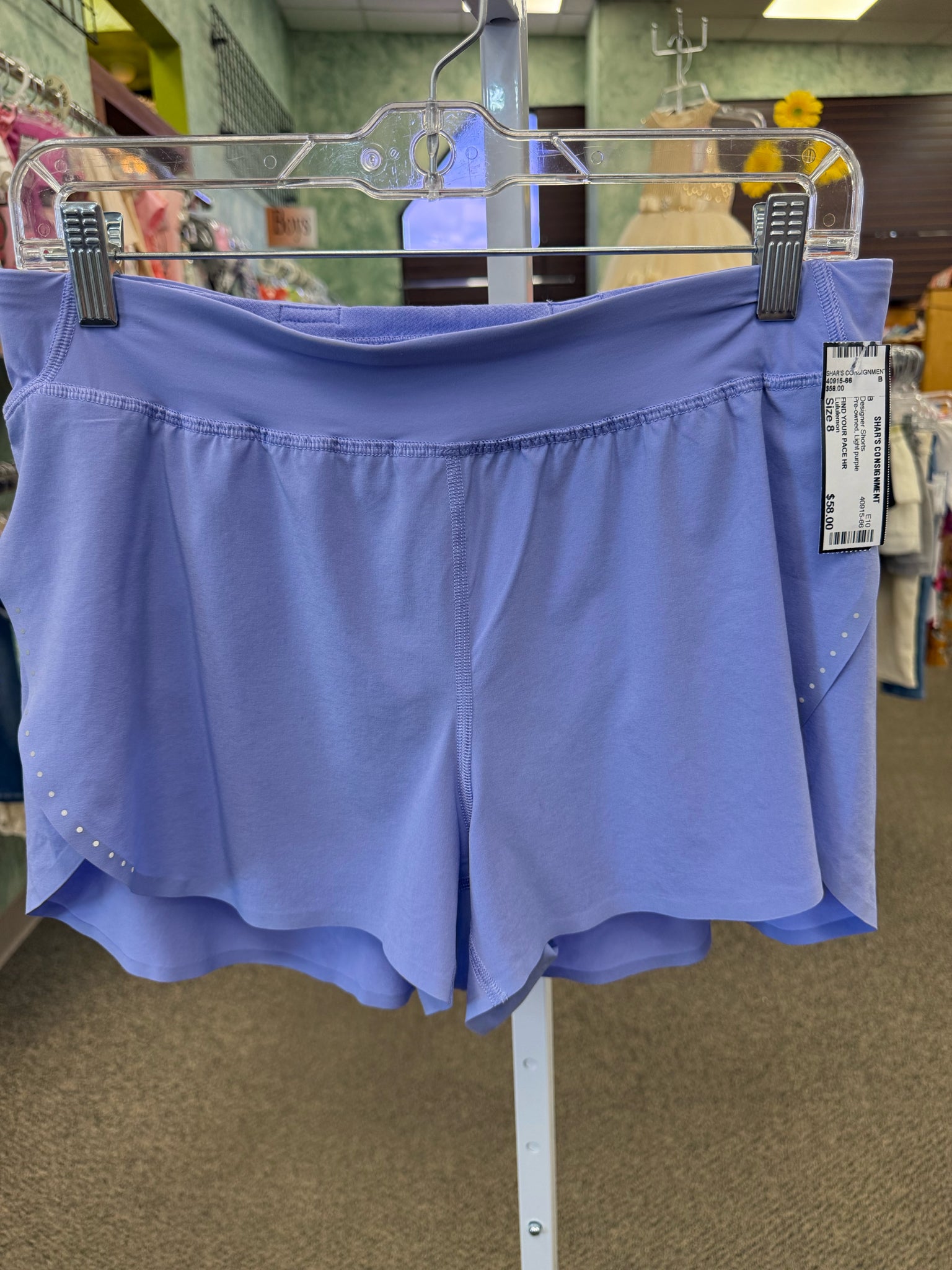 Pre-owned Lululemon Light purple Size: 8 Designer Shorts