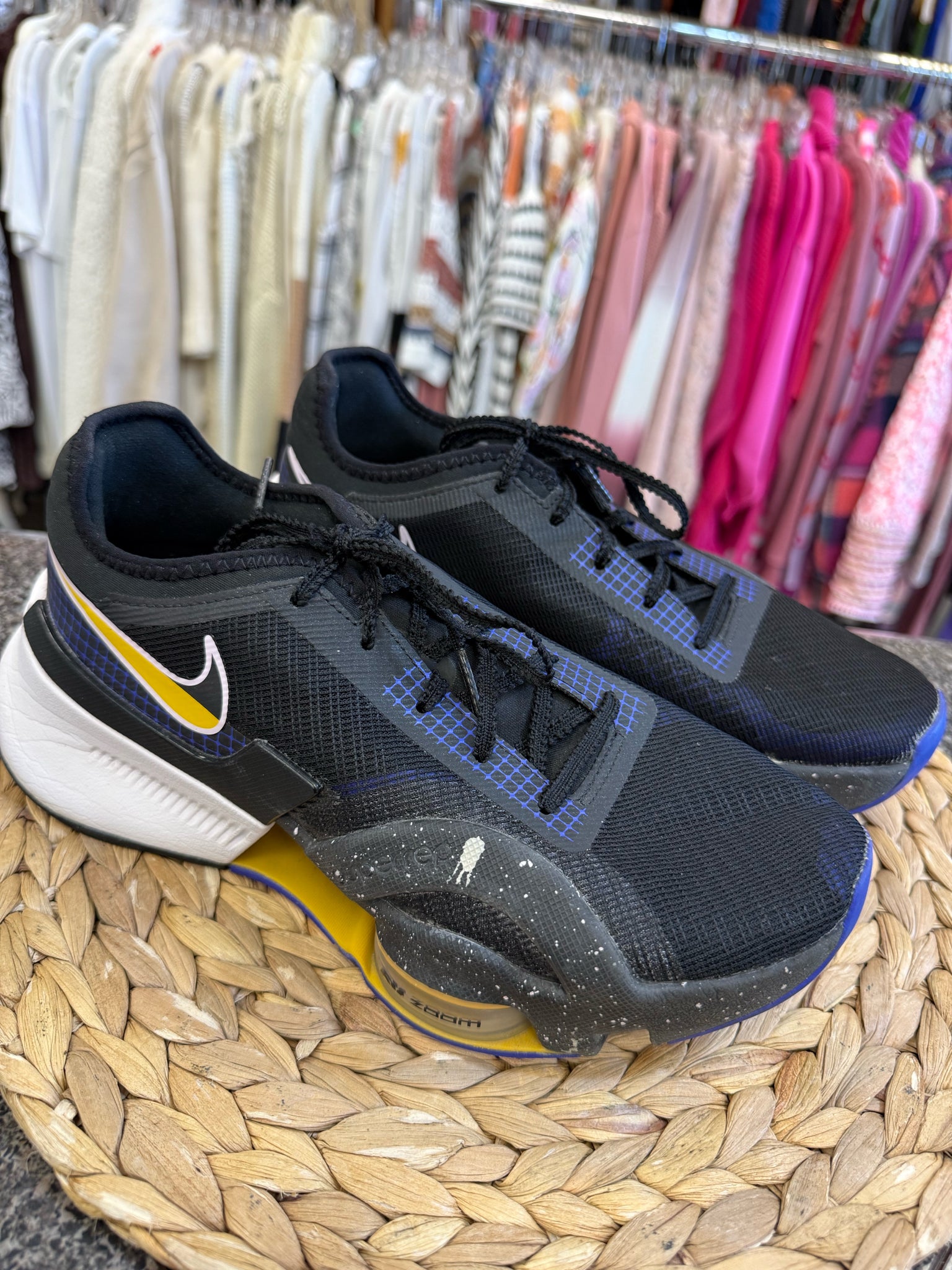 Pre-owned NIKE Black Royal Blue Size 8 Sneaker