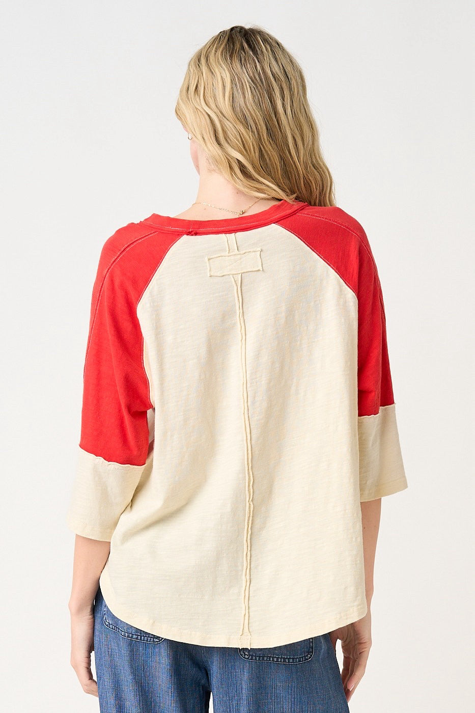 New MITTOSHOP Cream Red Size: S Short Sleeve Blouse