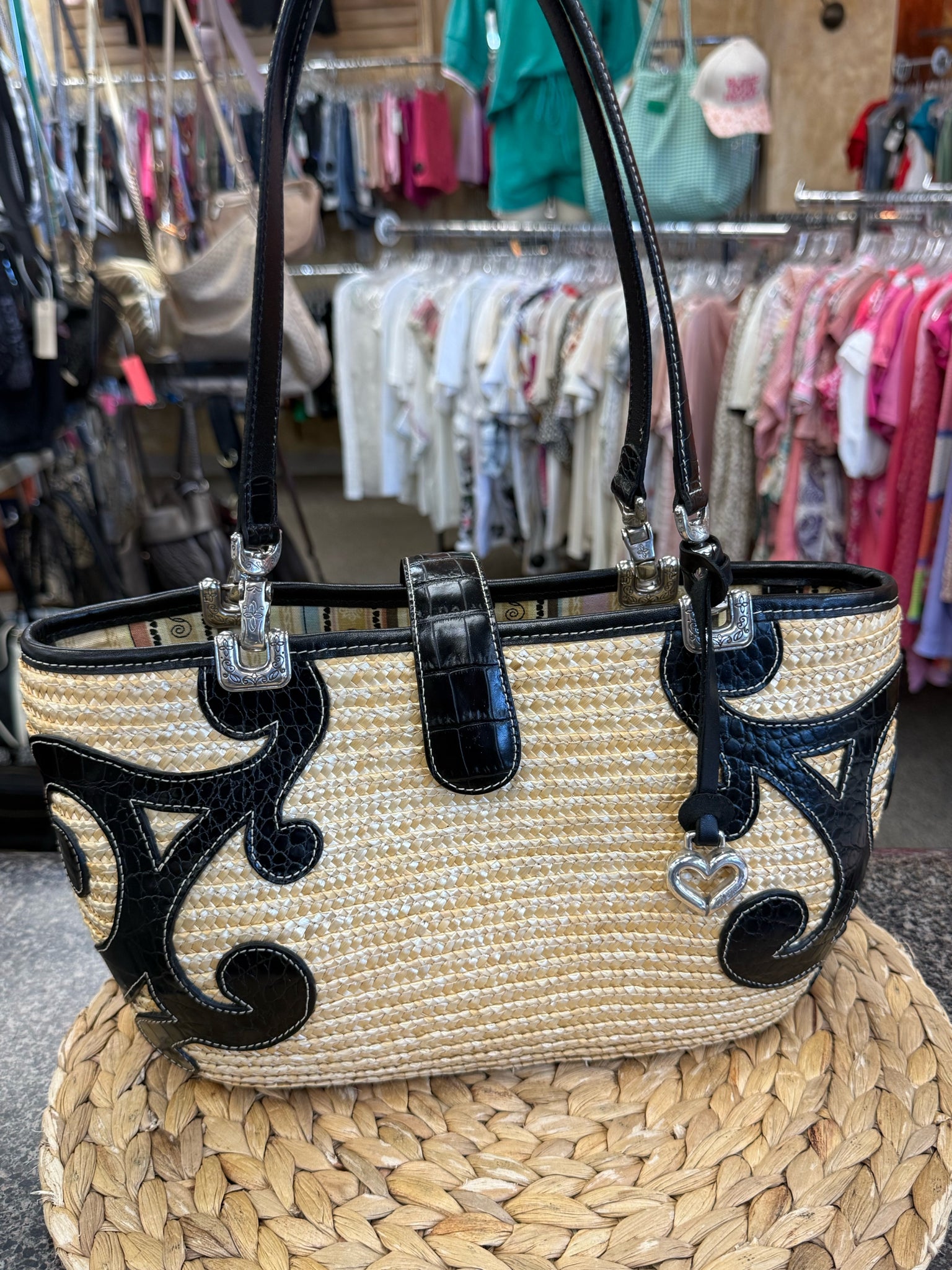 Pre-owned BRIGHTON Tan Black S Clutch Purse