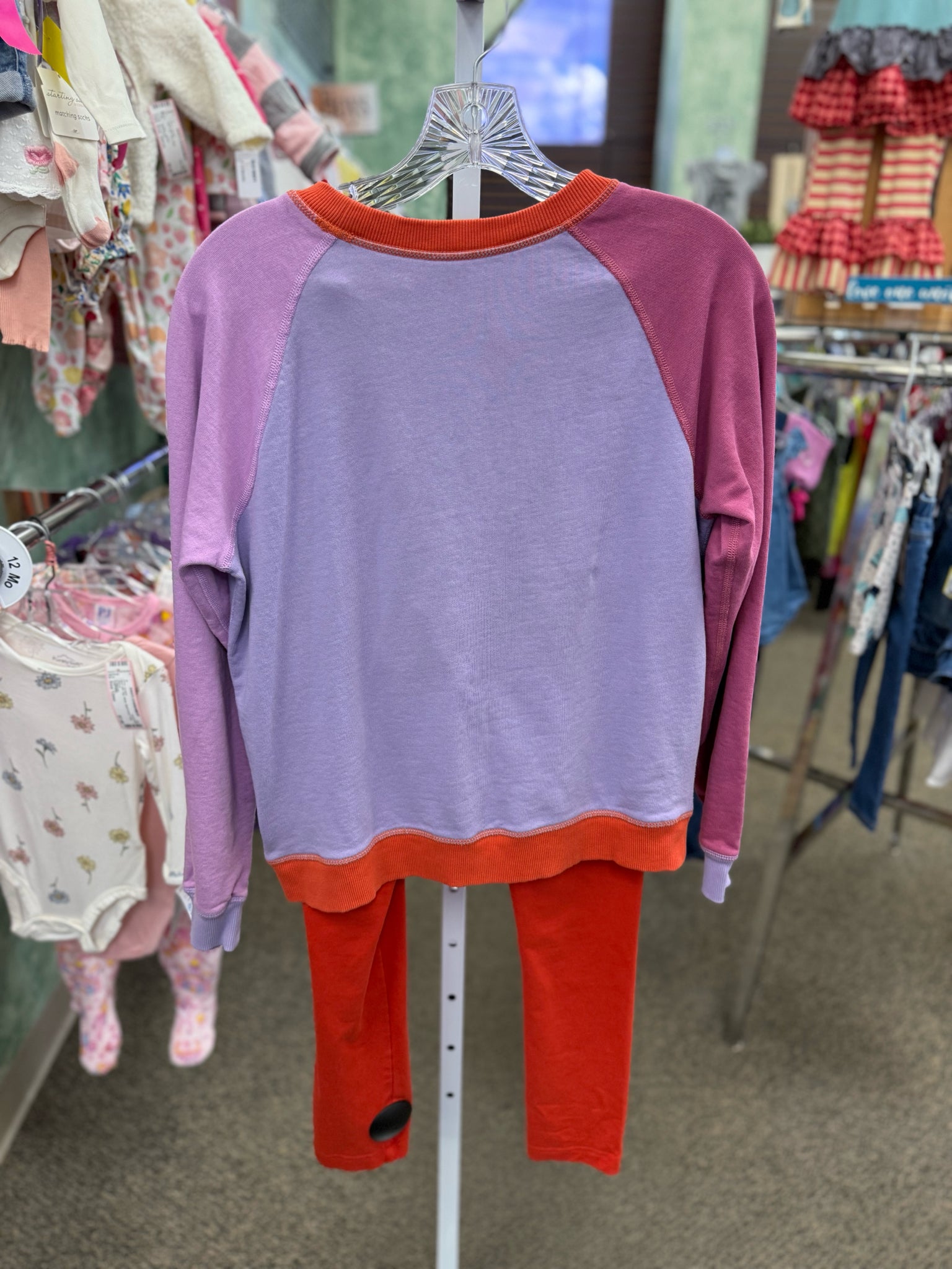 Pre-owned HANNA ANDERSSON Purple Orange Trim C-SIZE 12 Long Sleeve Girls PantSet