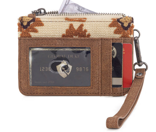 New WRANGLER Brown Cream WALLET SIZE Wristlet Wallet