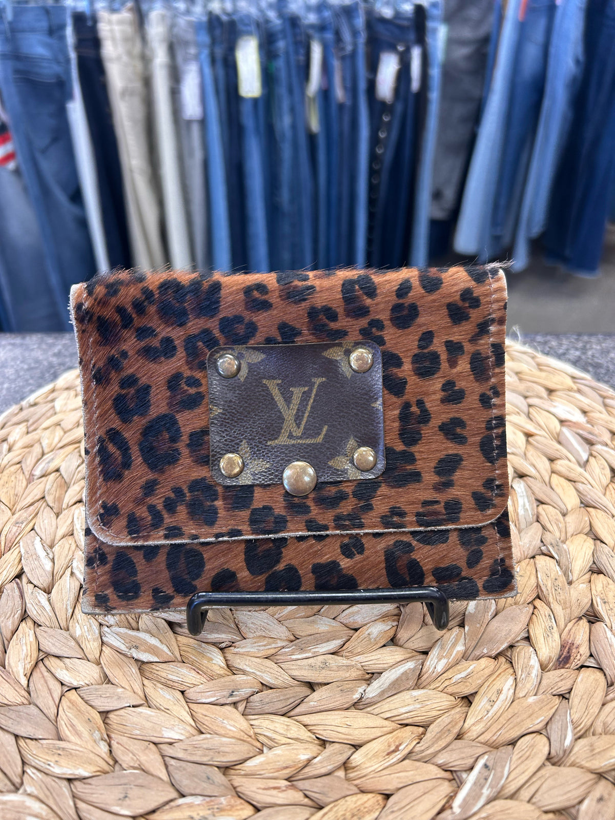 Pre-owned KEEP IT GYPSY Brown animal Black Animal Designer Wallet