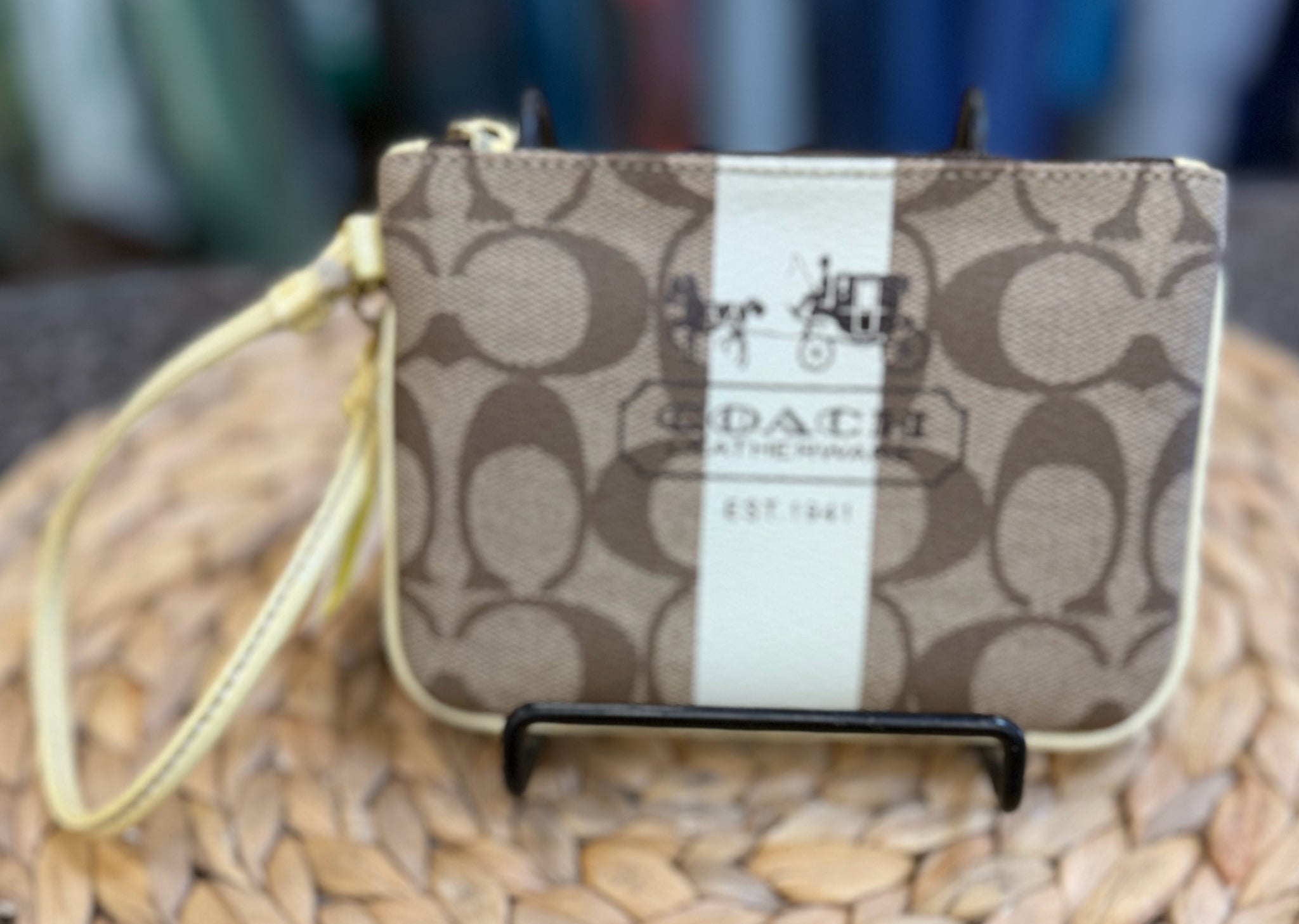 New with Tag COACH Tan Signature Yellow Designer Wallet