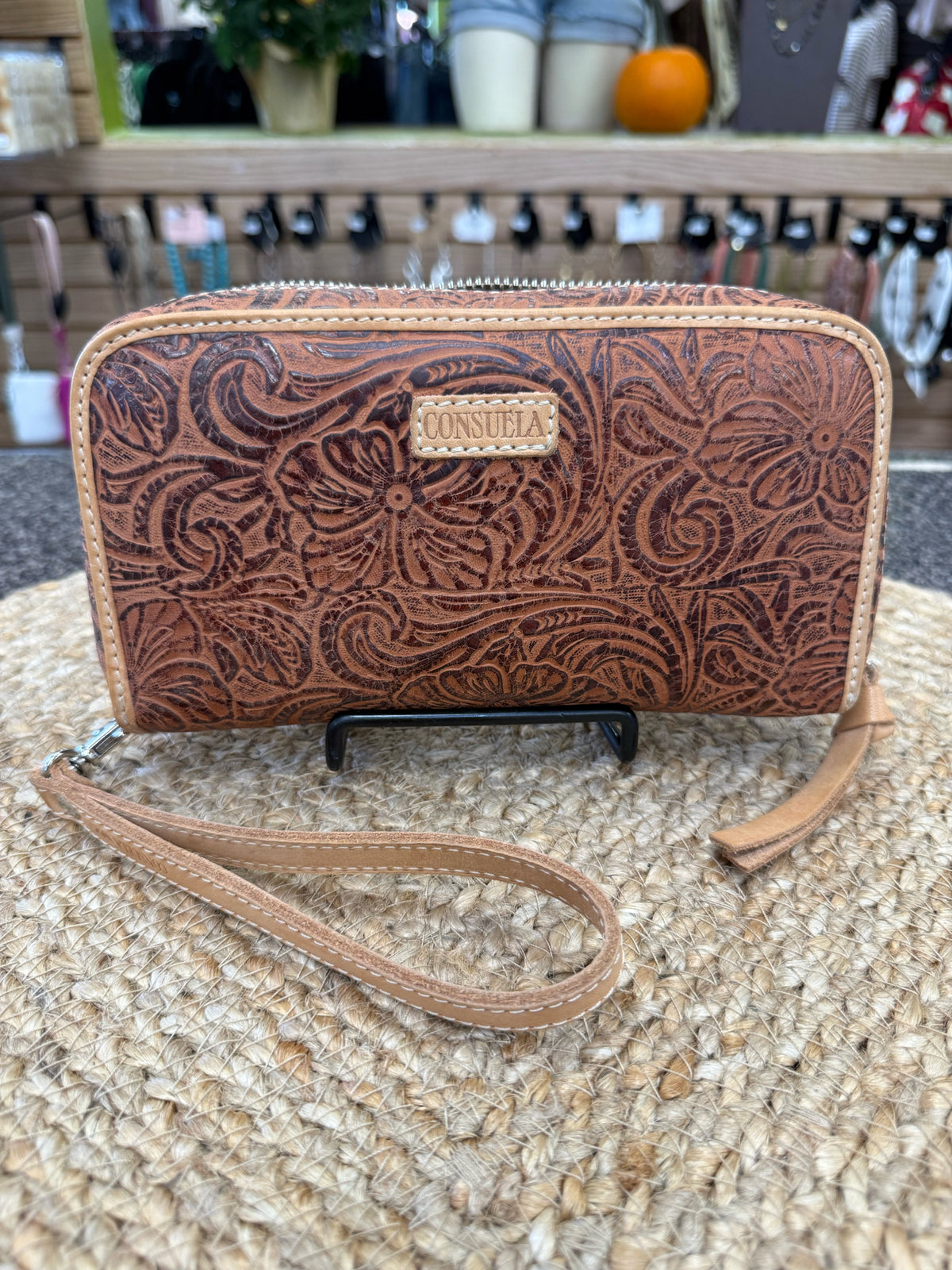 New  Without Tag CONSUELA Brown Light Brown Trim Designer Wallet