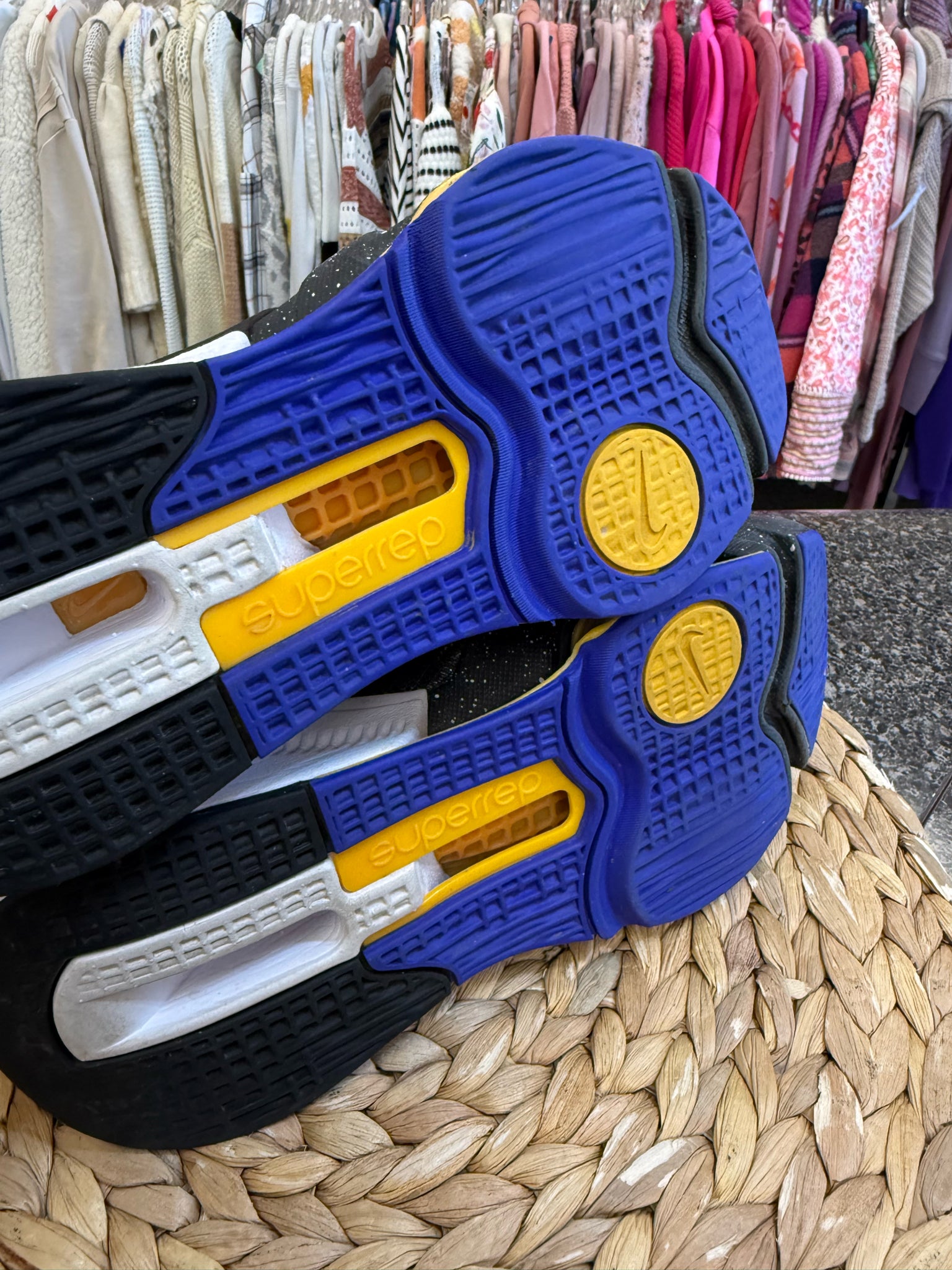 Pre-owned NIKE Black Royal Blue Size 8 Sneaker