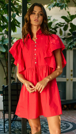 New Bucket List Red Size Small Short Sleeve Dress