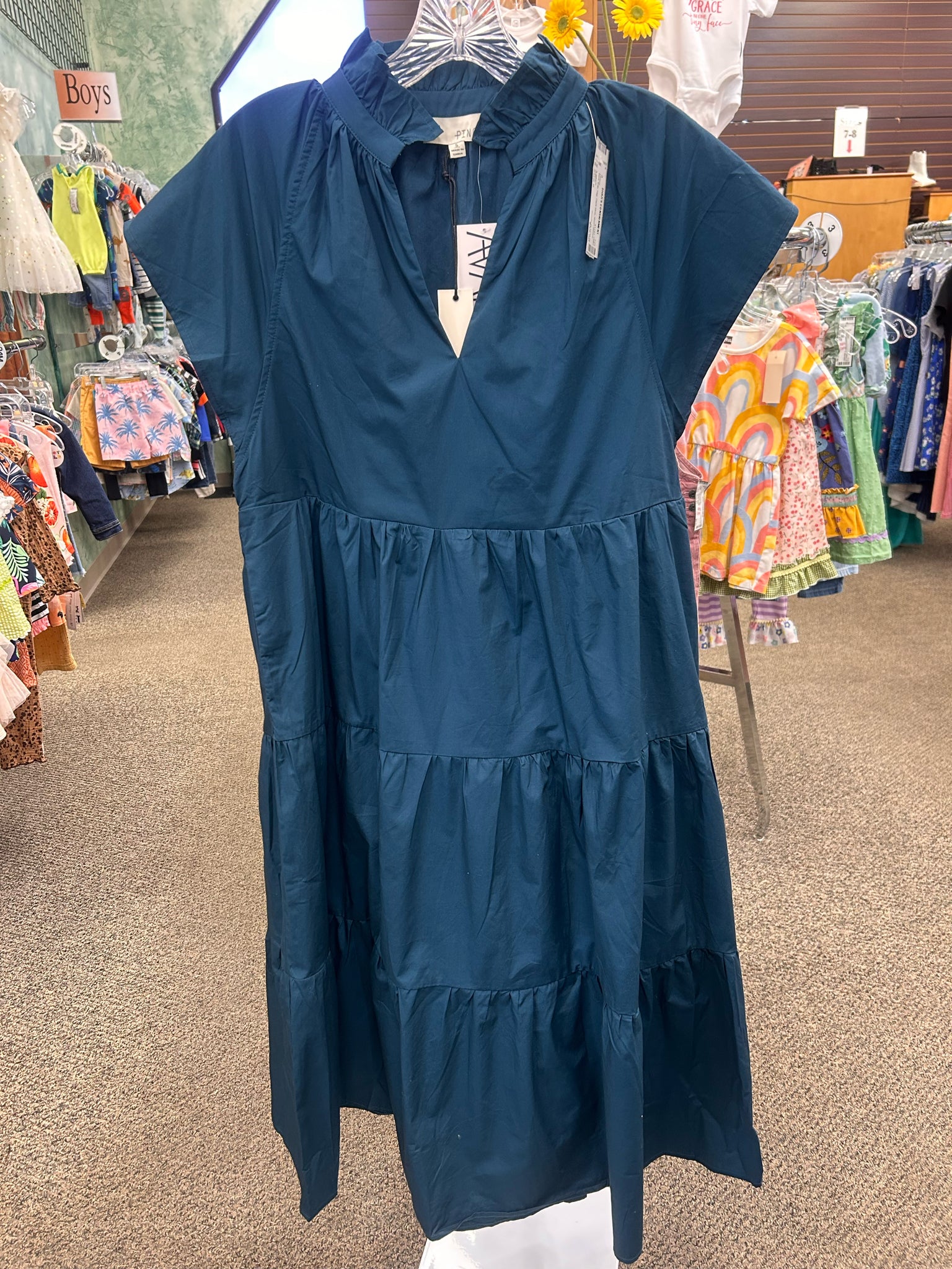 New with Tag PINCH Dark blue Size 6 Short Sleeve Dress
