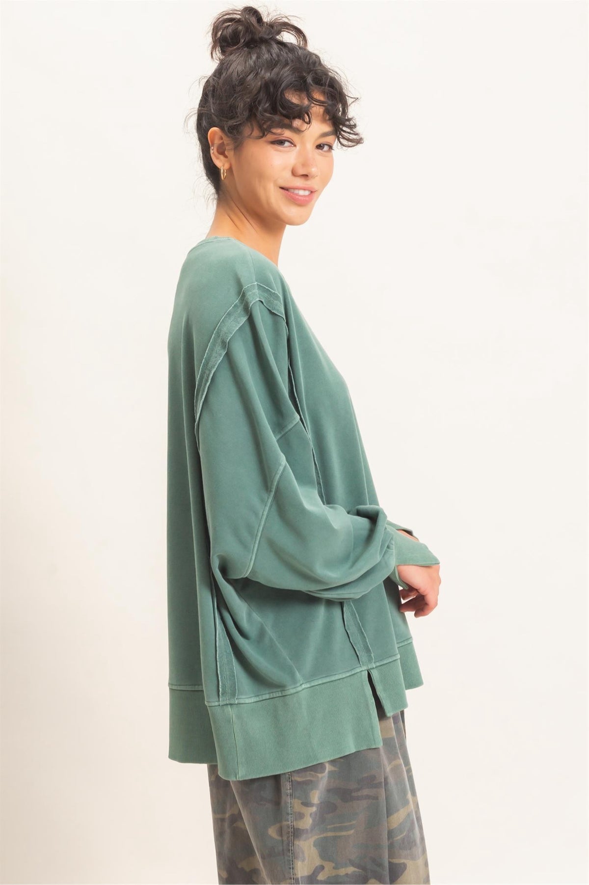 New DOUBLE ZERO Dark green Size S Long Sleeve Sweatshirt