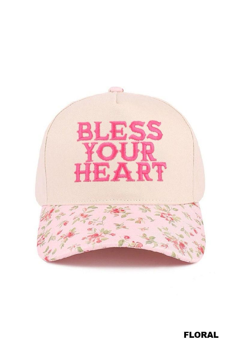 New Zenana Cream Pink Floral Cap