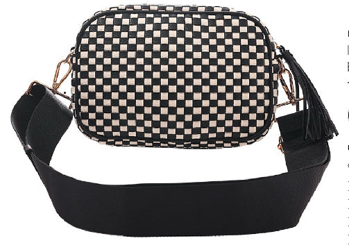 New Zenana Black check S Crossbody Purse