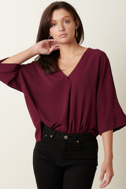 New MITTOSHOP Wine Size S Short Sleeve Blouse