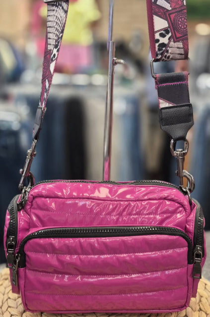 Pre-owned think royln Purple Black Trim Crossbody Designer Purse