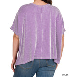 New Zenana Violet Size M/L Short Sleeve Blouse